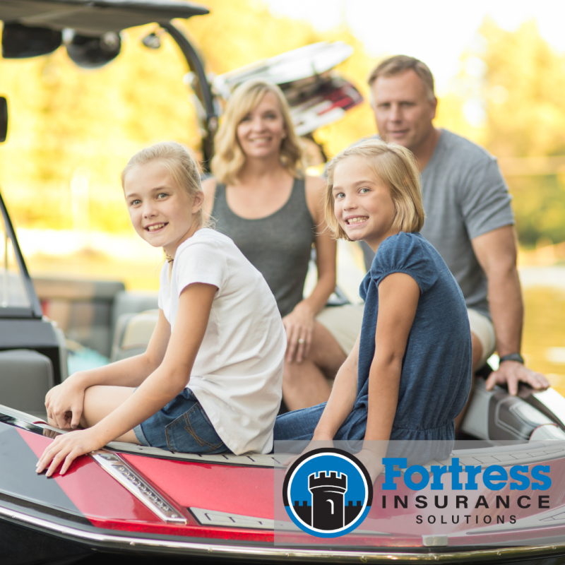 family on boat